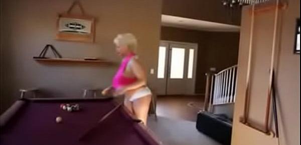  Huge Tits Fat Ass Claudia Marie Demonstrates Shooting Pool